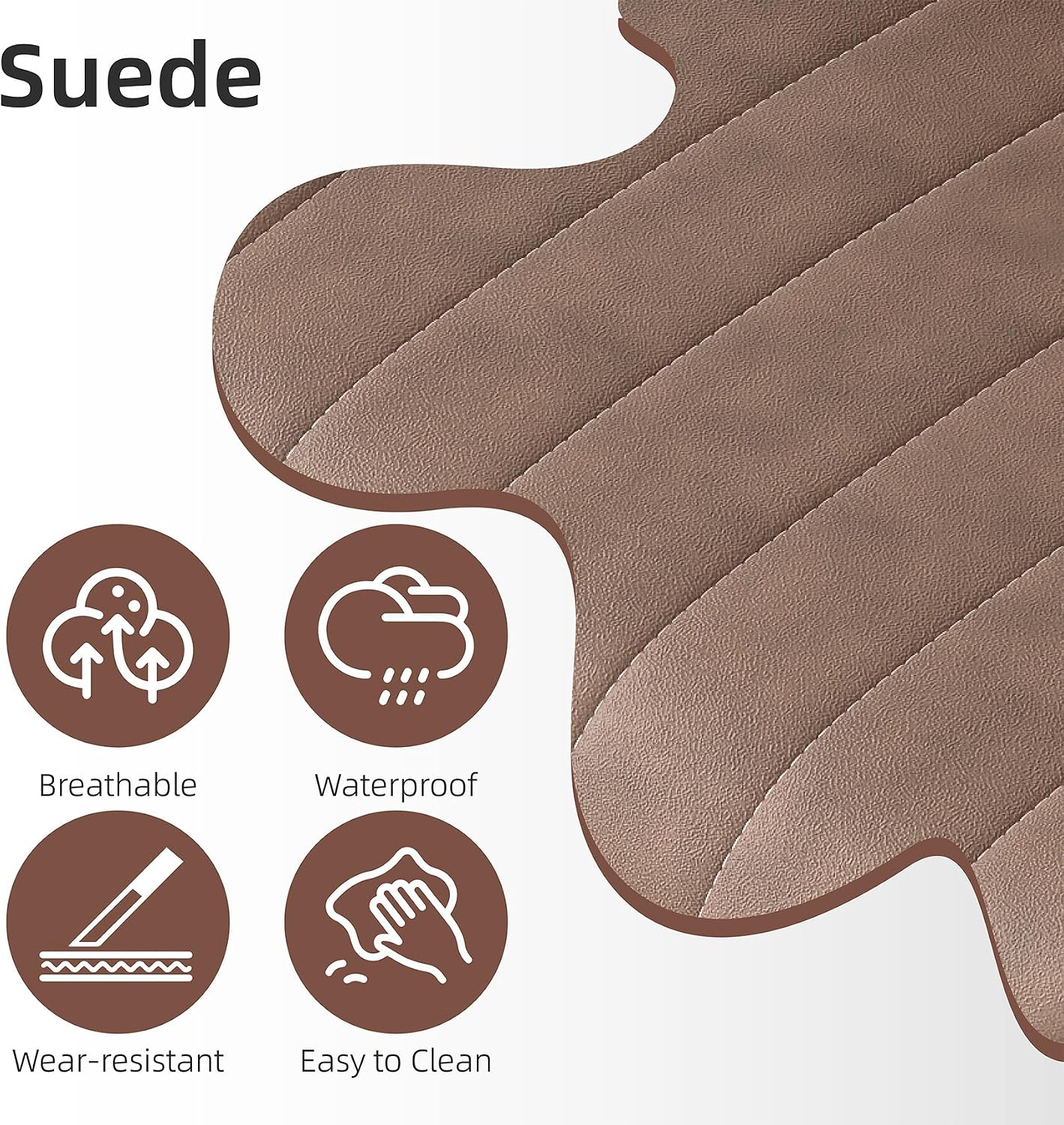 Detalle de Youhauchair Adjustable Faux Leather Bar Stools, Set of 3, Light Brown