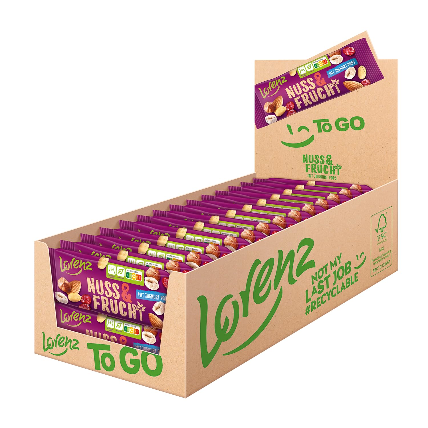 Detalle de Lorenz Nuss & Frucht mit Joghurt Pops – 28 x 40 g, vegetarisch