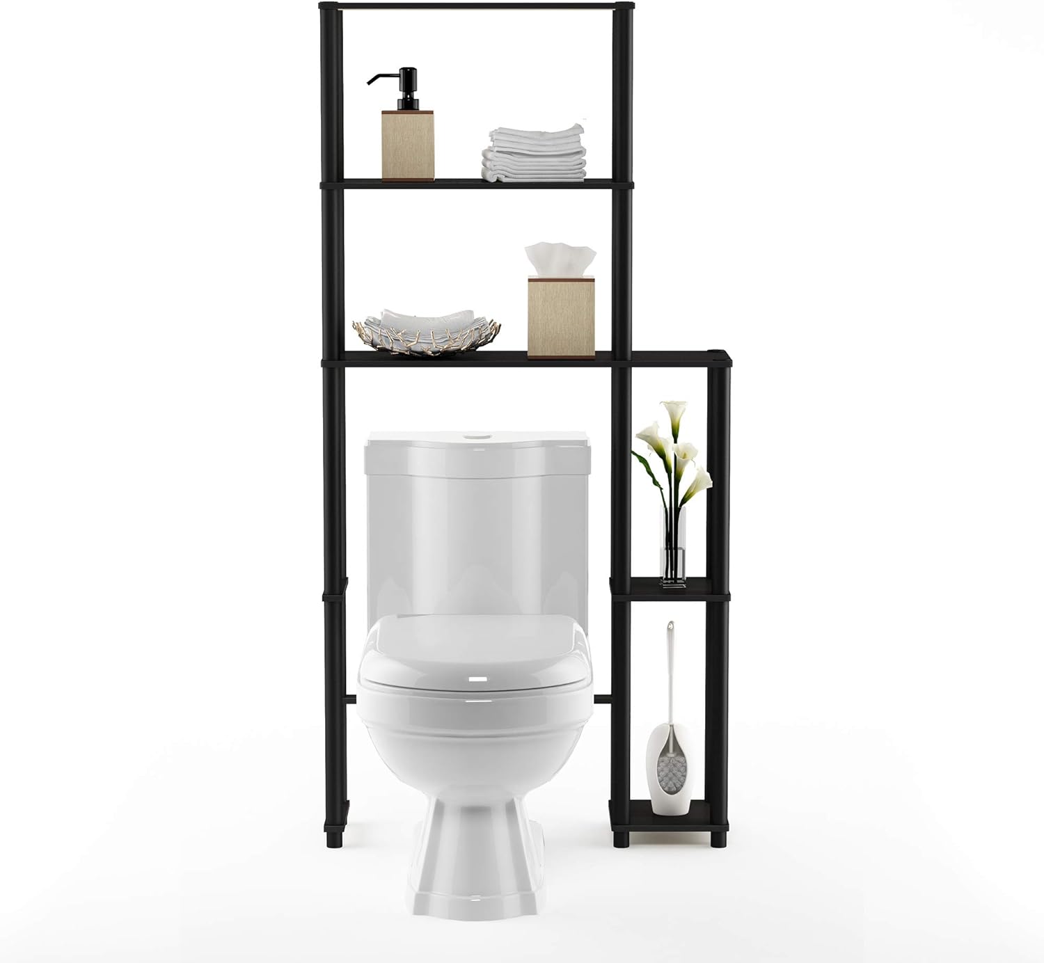 Thumbnail 5 de Furinno Scaffale di Stoccaggio del Bagno Nero, 5 Ripiani – 165.35 x 22.86 x 78.99 cm