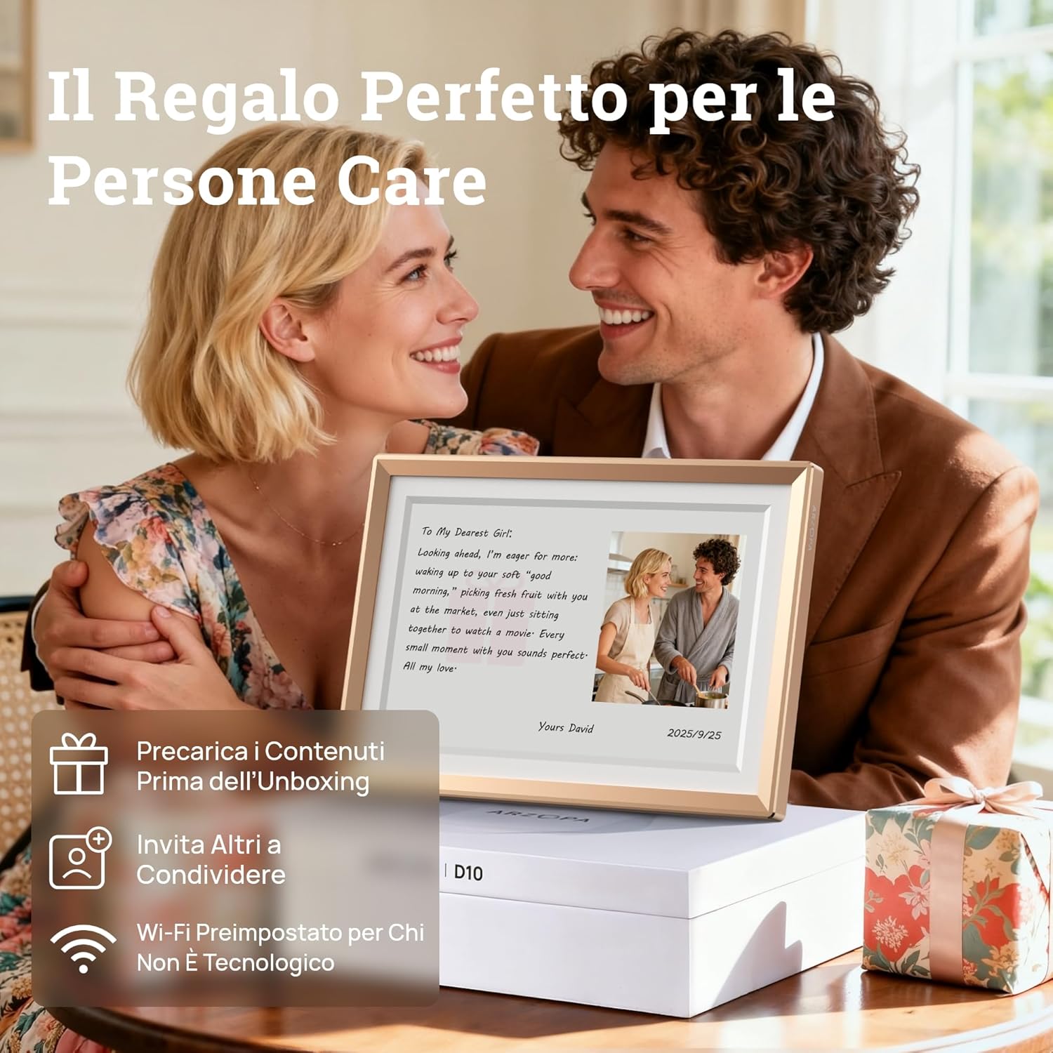 Thumbnail 4 de ARZOPA Cornice Digitale 10,1'' D10 Gold con archiviazione cloud illimitata gratuita