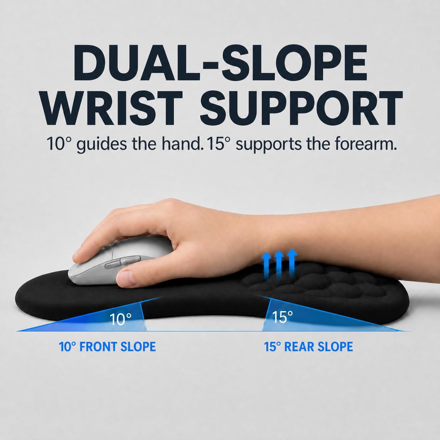 Detalle 2 de Zylentix ZL-MP001 Ergonomic Mouse Pad, 12 x 8 in, Memory Foam Wrist Rest