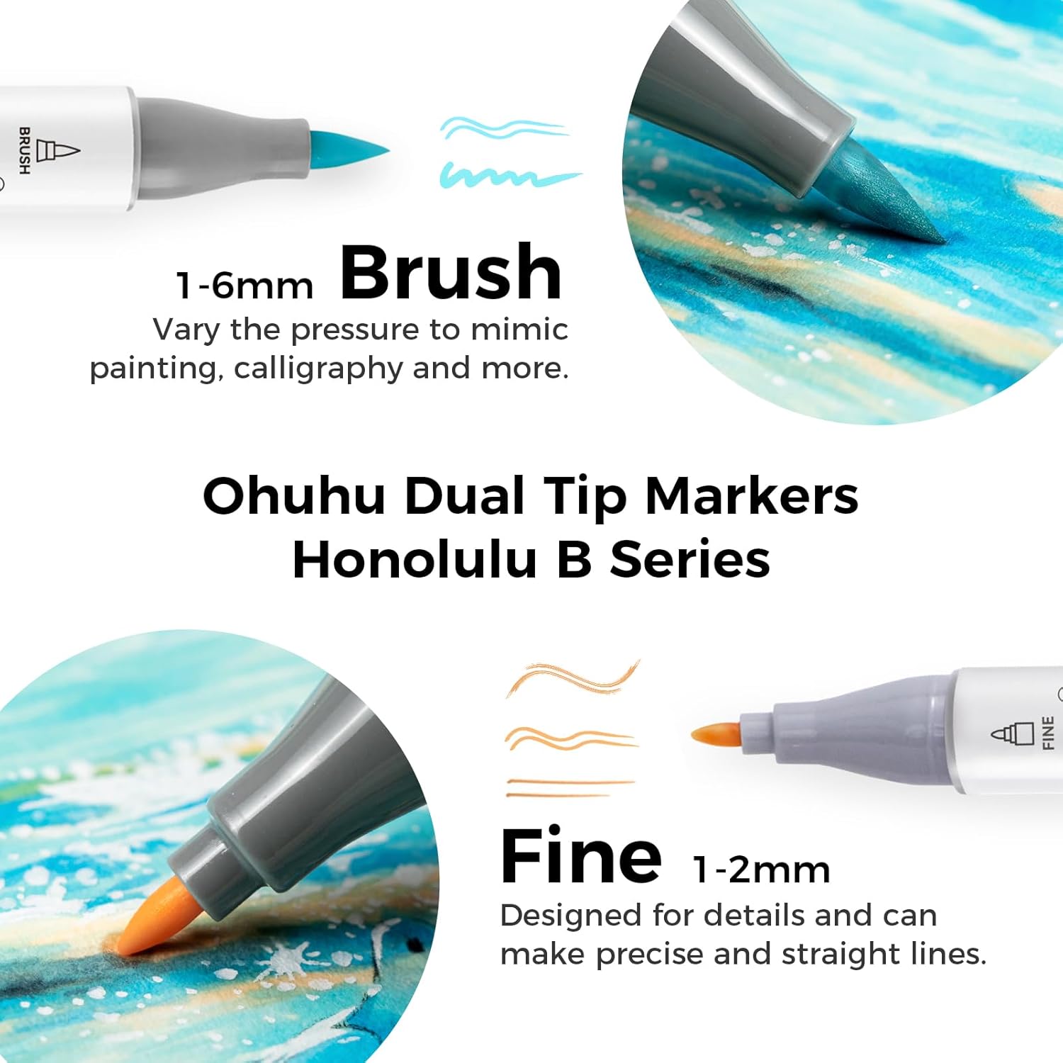 Detalle 2 de Ohuhu Pastel Markers 48 set for illustration 🎨