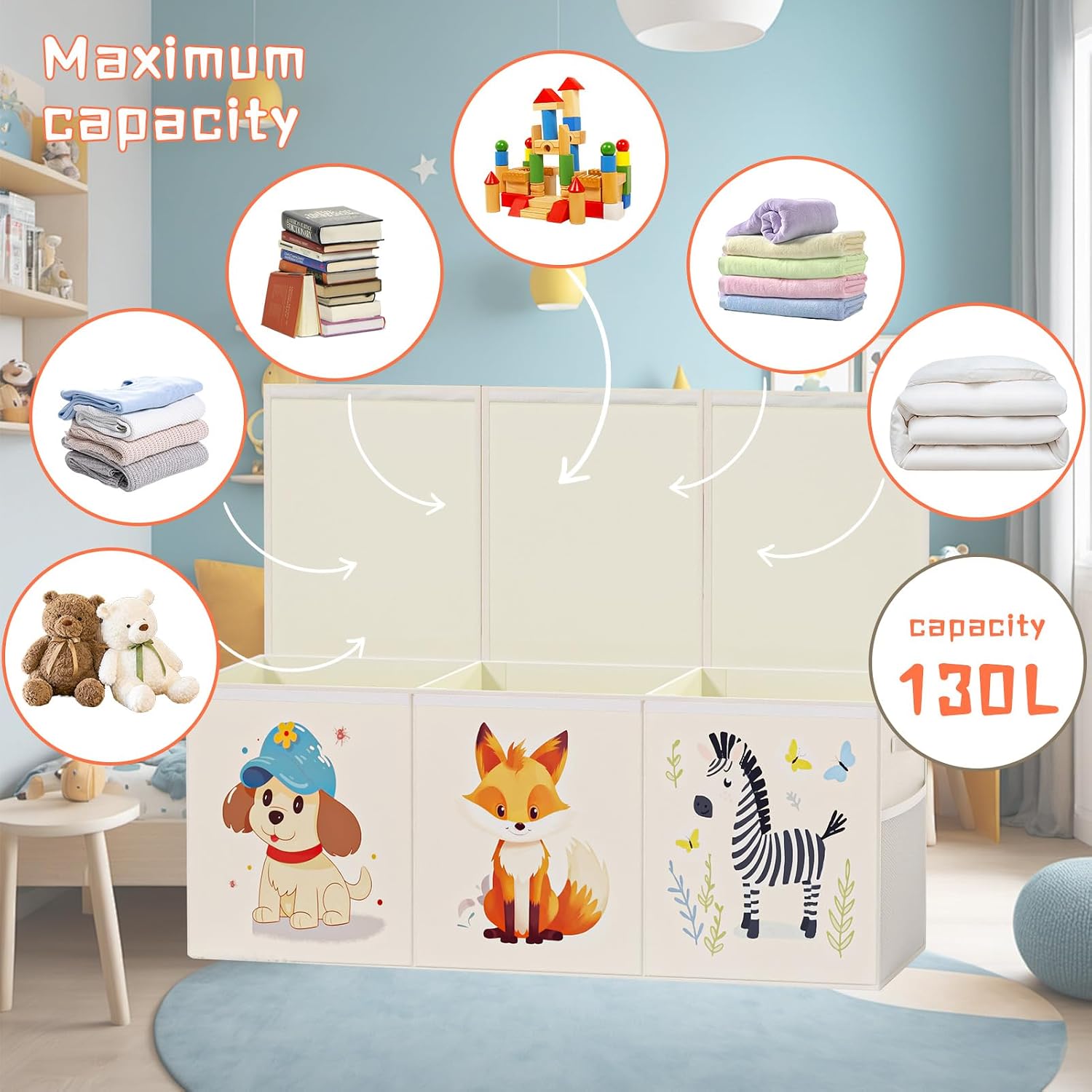 Thumbnail 4 de Restorgan Extra Large Toy Box Storage