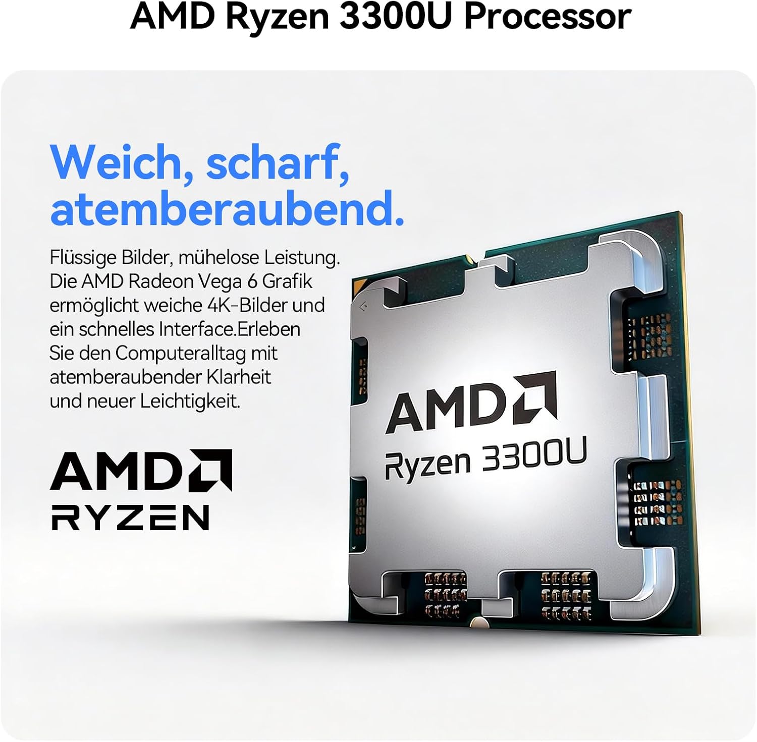 Thumbnail 6 de Huidun H50 Mini PC mit AMD Ryzen und Radeon Vega 6, 16 GB RAM, 512 GB SSD, Win 11 Pro – VESA, Dual WiFi, 4K@60Hz