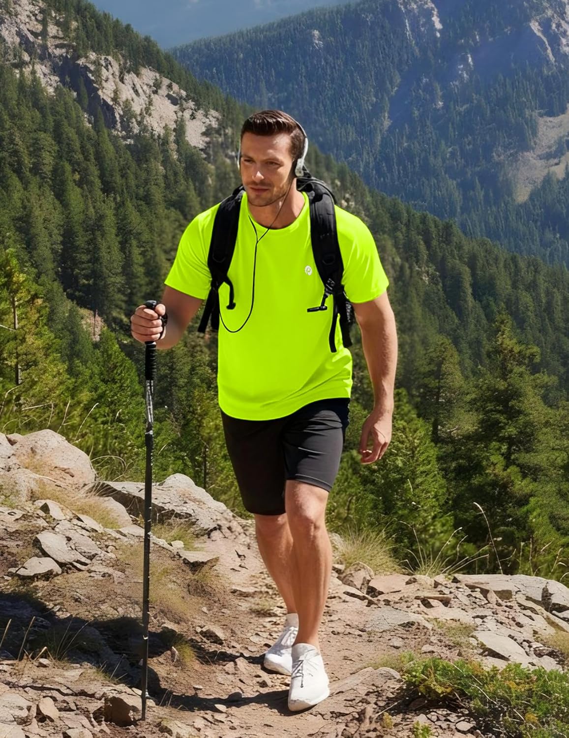 Detalle de PINSPARK Workout Shirts for Men: UPF 50+ Quick-Dry Tee