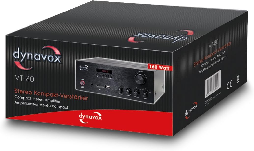 Thumbnail 5 de Dynavox Ampli stéréo Compact VT-80 Noir : entrées numériques USB/Carte SD et Bluetooth