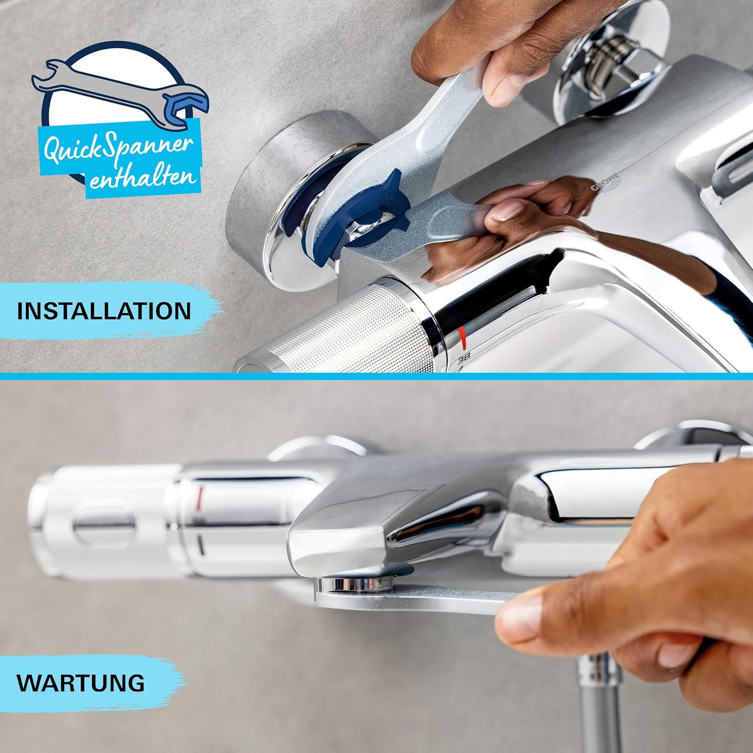 Thumbnail 3 de GROHE Start Badewannenarmatur 24206002 – SilkMove, Zero, chrom