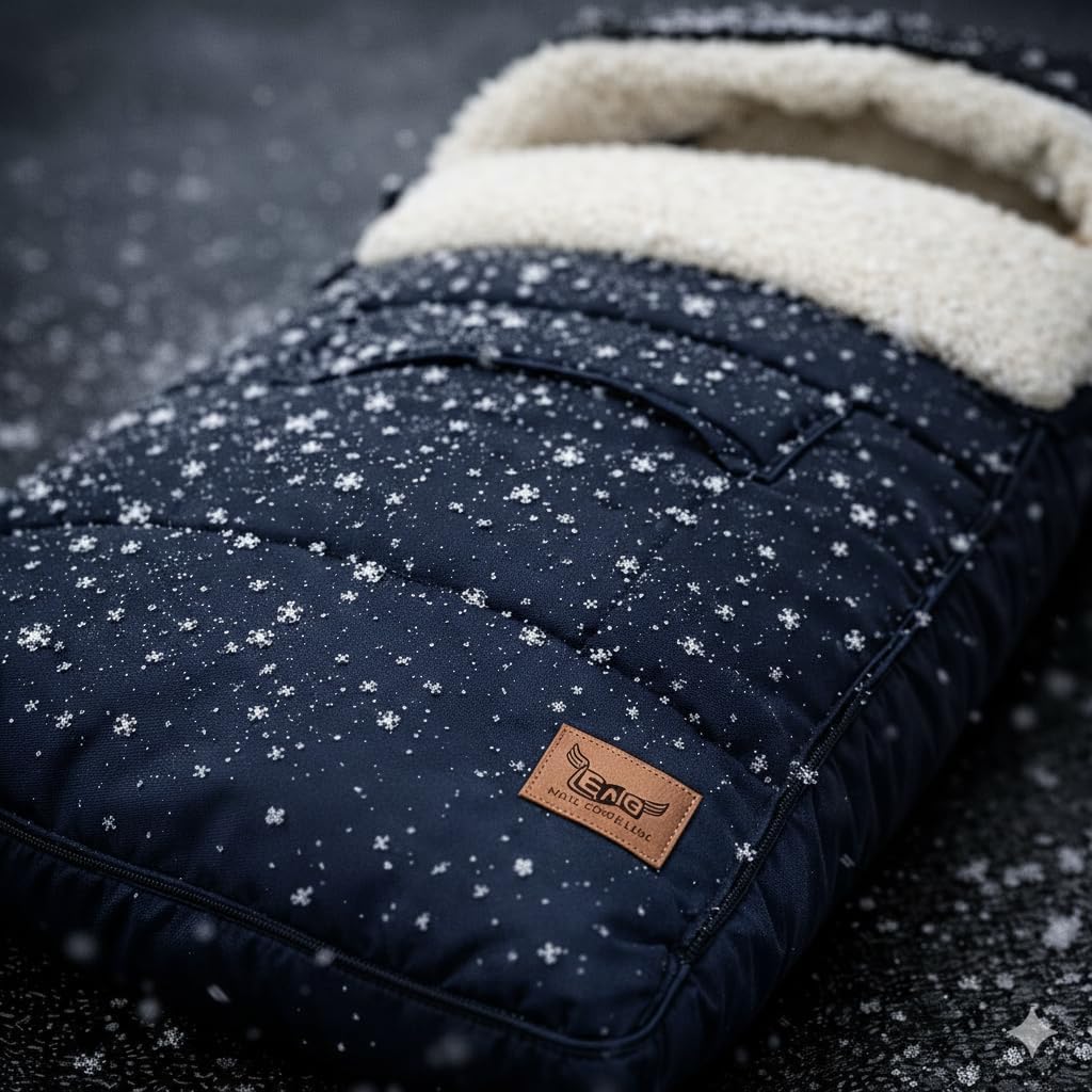 Thumbnail 6 de EAQ Cosytoes footmuff with fleece lining – warm, washable universal pushchair cover (navy blue)