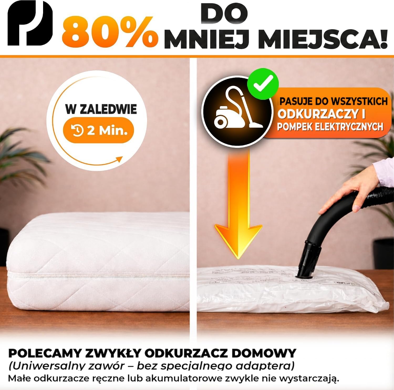 Detalle 2 de PACKDUDE PD-VB-BE-P2 – worek próżniowy na materac 240 × 200 cm, do 33 cm