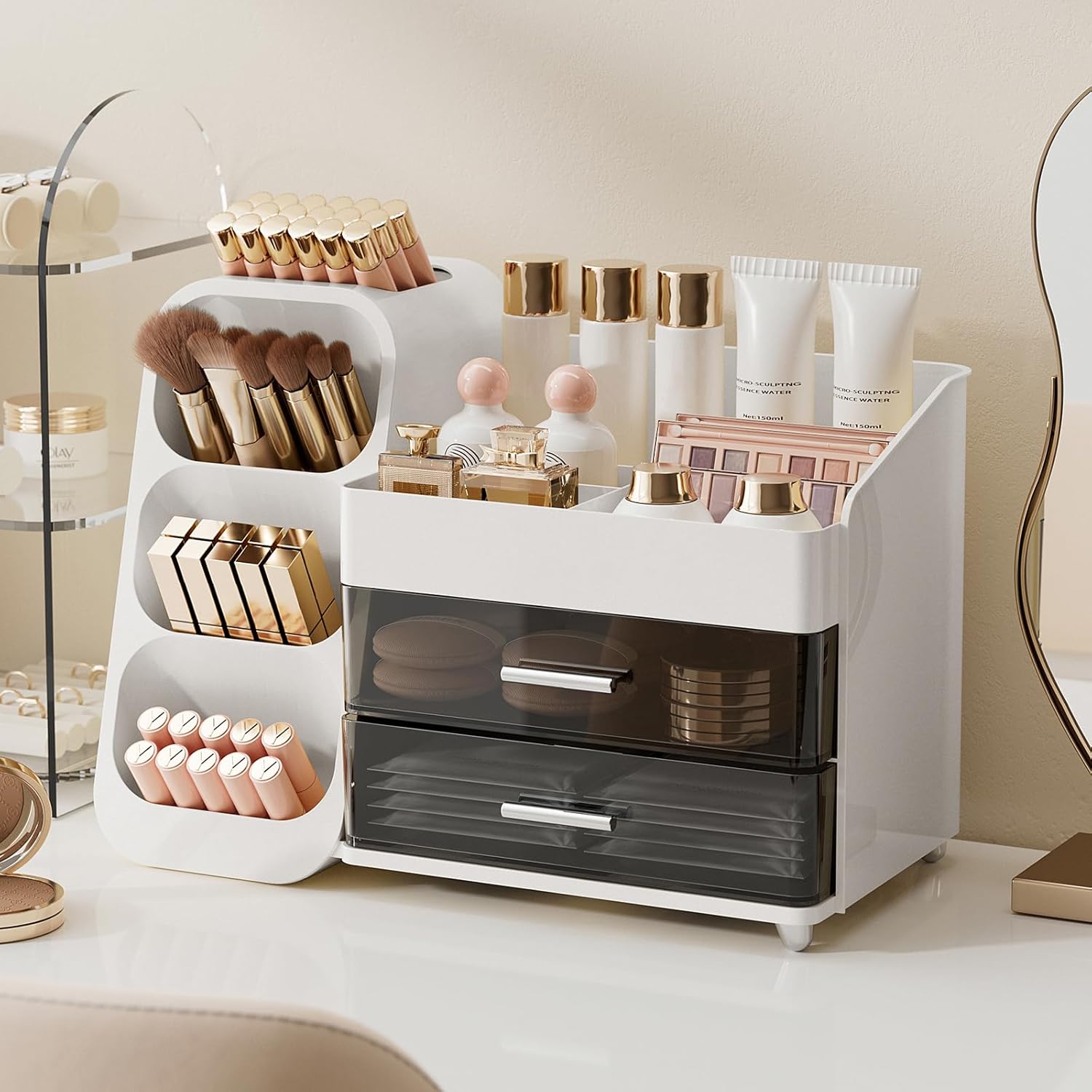 Detalle 2 de UFORU Makeup Organizer 2-drawer Vanity Organizer ๐