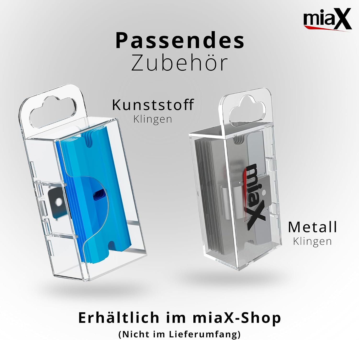 Detalle de miaX Profi Kochfeldschaber mit Soft-Touch-Griff und Ersatzklingen