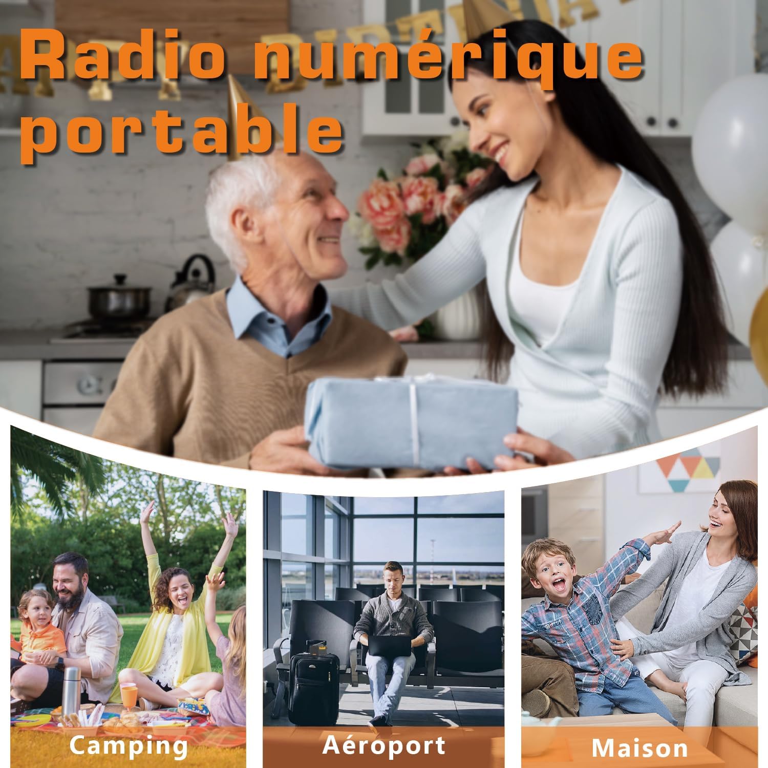 Detalle de XHDATA D-808 Ondes Courtes : Radio portable complète avec SSB, RDS et batterie rechargeable