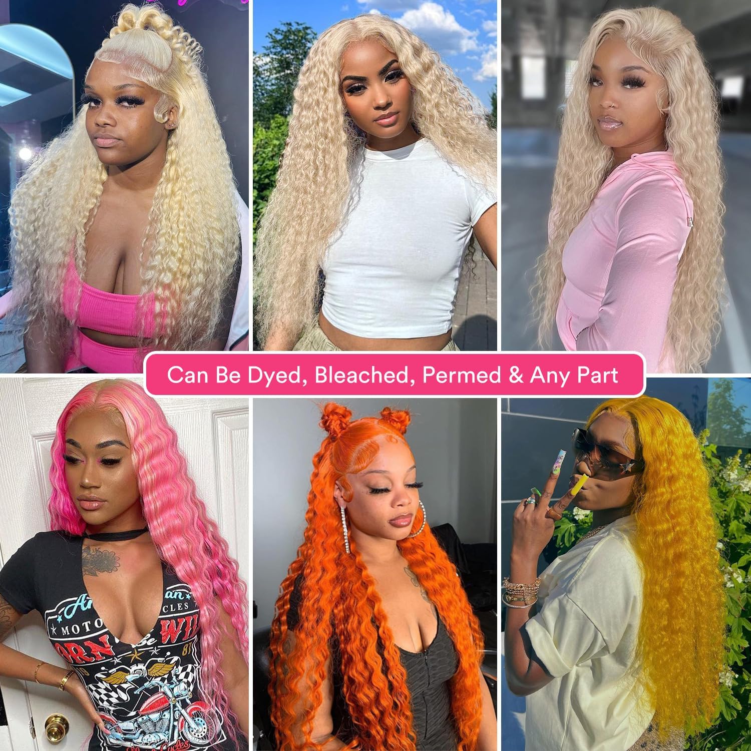 Thumbnail 5 de MYDIVA 613 Deep Wave Lace Front Wig (13x6) – 30 inch Blonde Human Hair, 180% Density