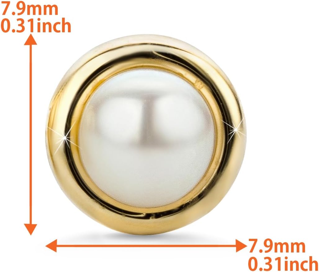 Thumbnail 2 de Orovi bijoux femme - Boucles d'oreilles en or jaune 14K (585) avec perles d'eau douce blanches 2,5–3 mm
