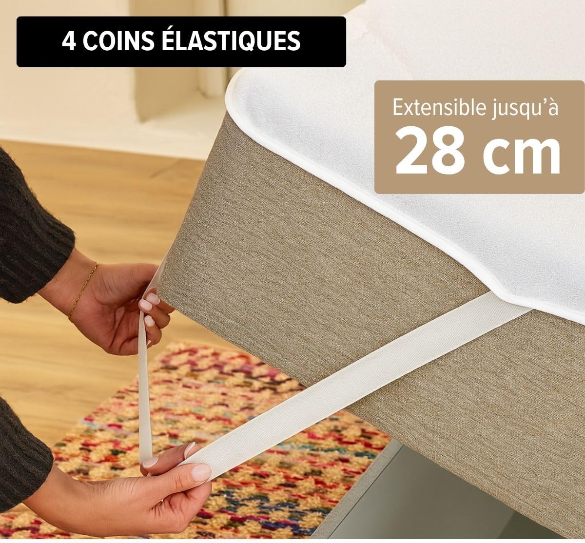 Detalle de Dreamway Protege Matelas 180x200 cm – Imperméable, Respirant et Silencieux