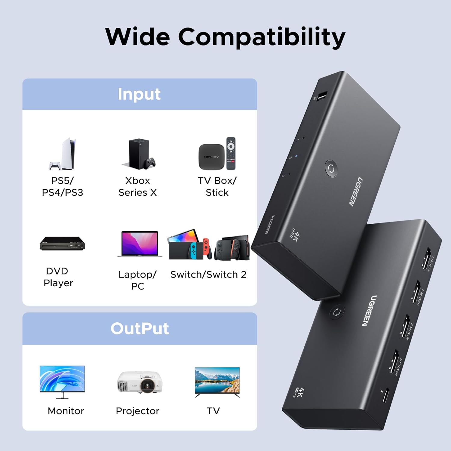 Thumbnail 6 de UGREEN HDMI Switch 3-in-1, 4K@60Hz HDMI switcher