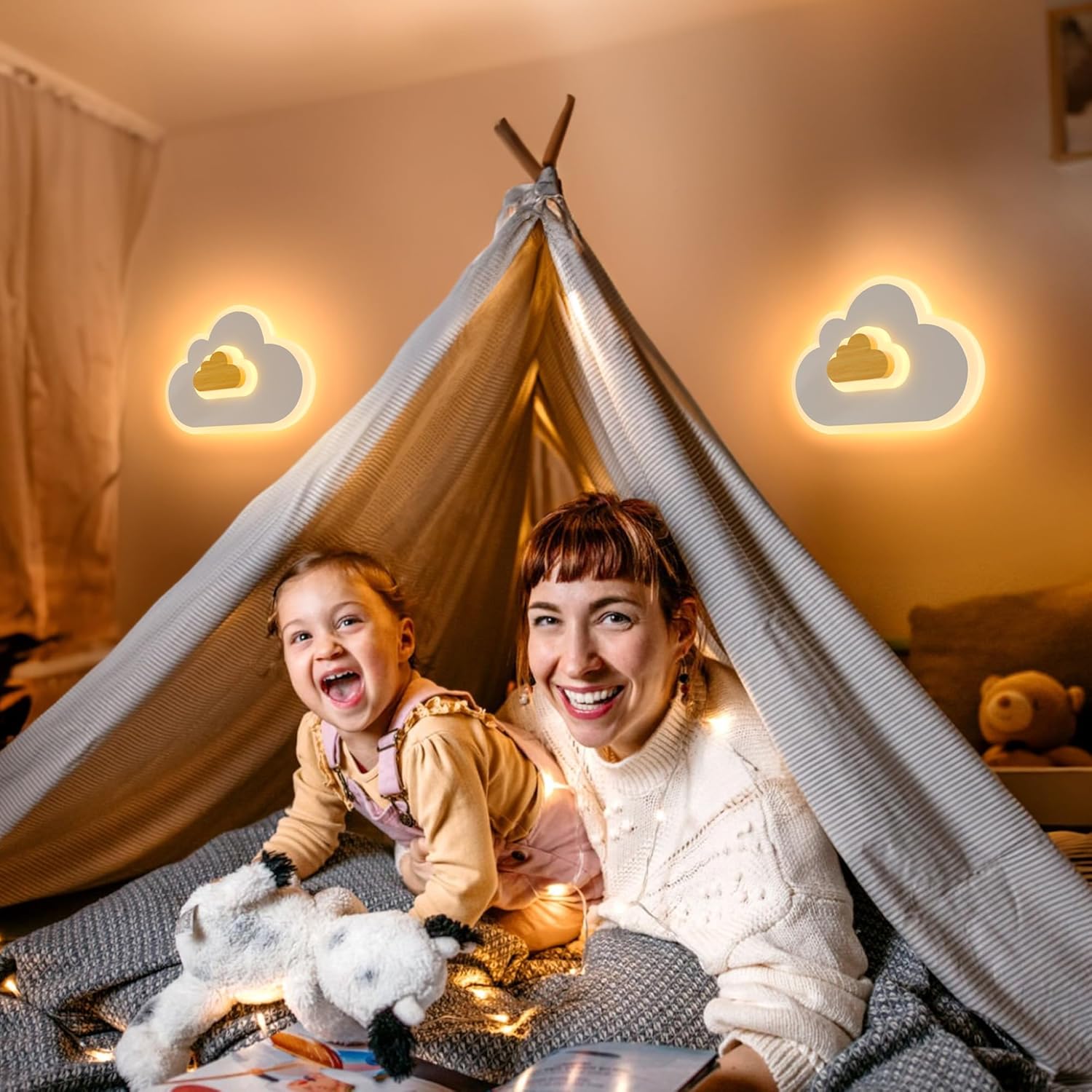 Thumbnail 6 de AOEH LED Deckenleuchte – Wolke aus Holz, 30 cm, 17 W, 3000 K, Kinderzimmer