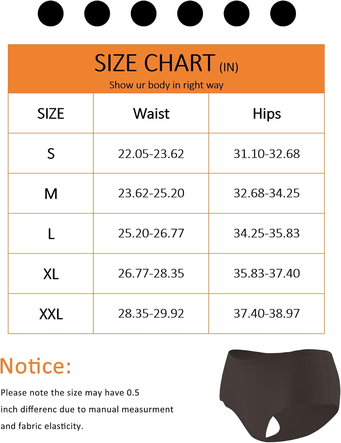Detalle de Sth Big High-Waisted Seamless Underwear for Women, 6-Pack Cheeky Bikini Briefs