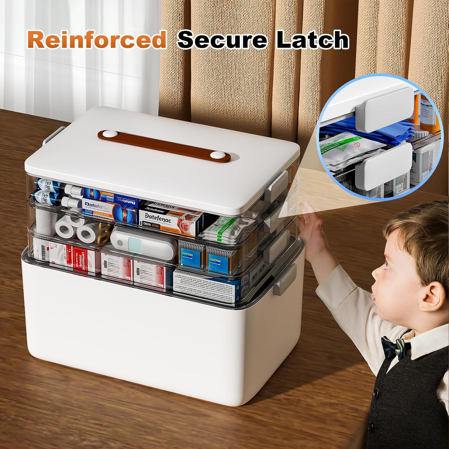 Thumbnail 5 de funest 4-Tier Medicine Storage Box Cabinet – Portable Organizer