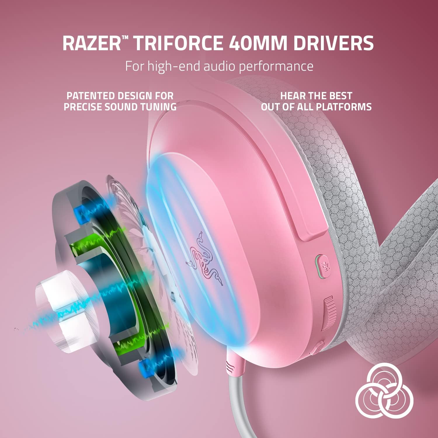 Detalle de Razer Barracuda X RZ04-04430300-R3U1 Over-Ear Wireless Headset, Quartz Pink