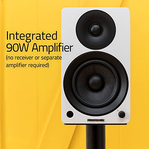 Detalle de Fluance Ai41 altavoces estéreo 2.0 de estantería con amplificador 90 W y Bluetooth 5 (Nogal natural)
