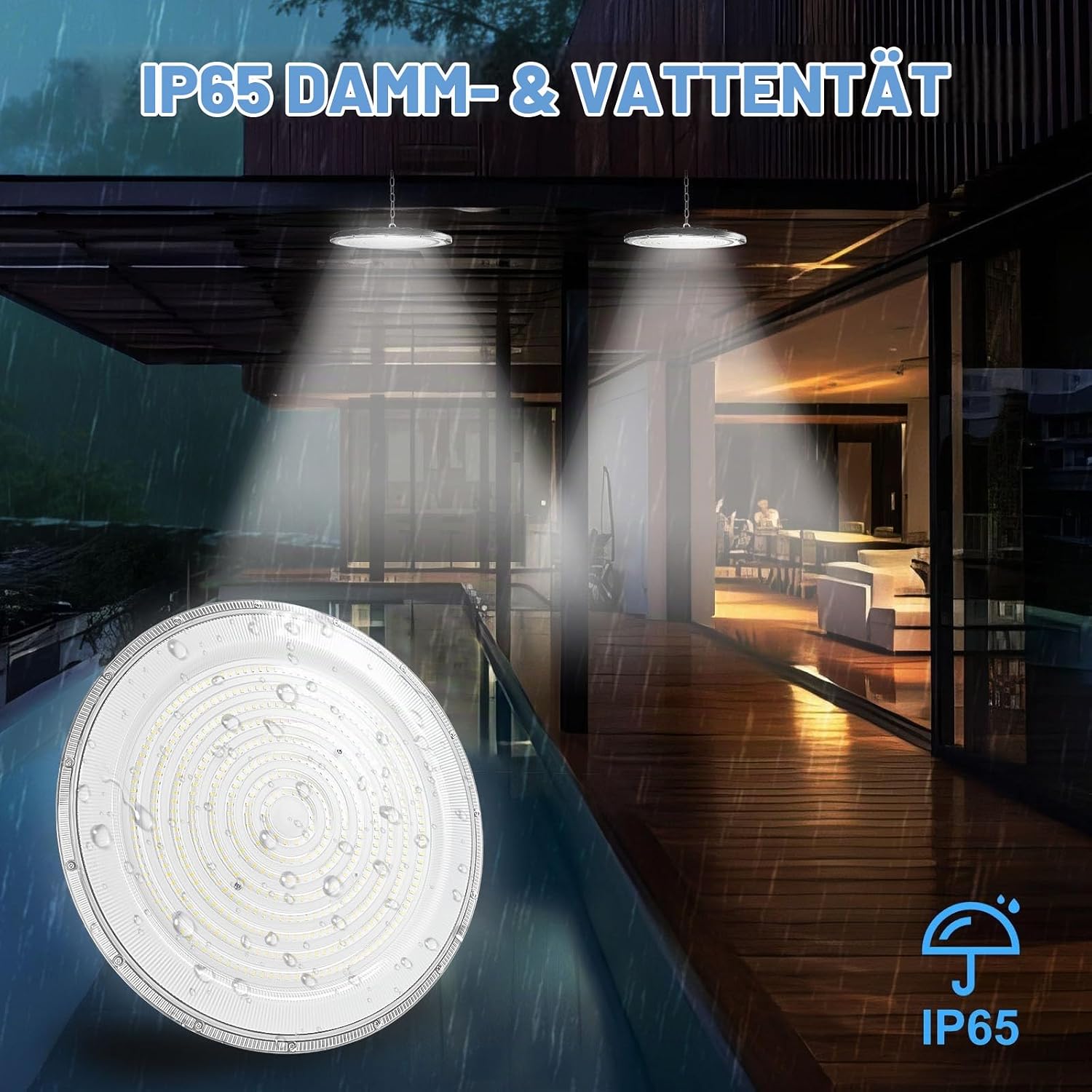 Detalle 1 de JBdusn HS6D-UFO LED-highbaylampor, 100 W, 6 500 K, IP65, 5-pack