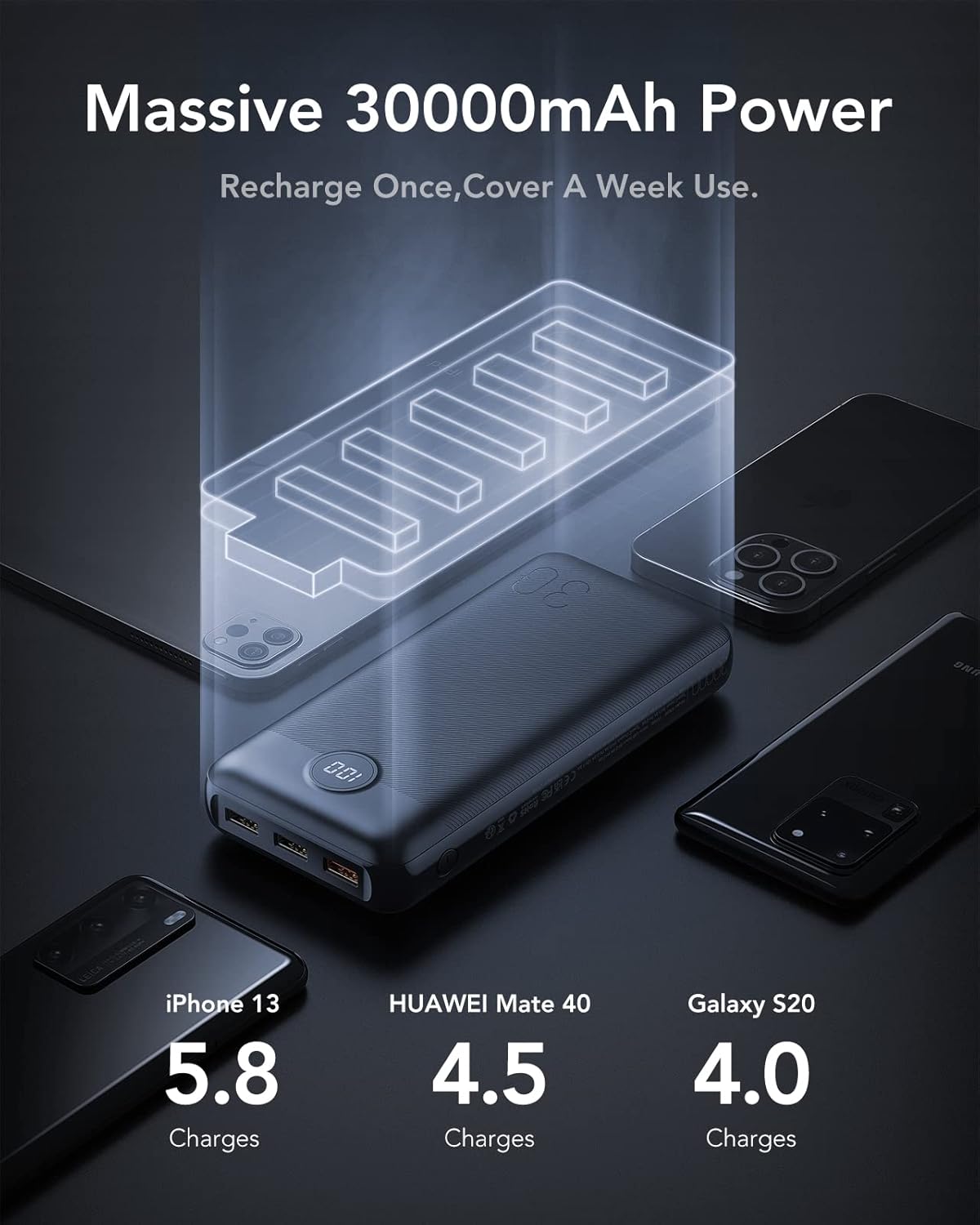 Thumbnail 1 de VEGER Power Bank 30000mAh with 20W Fast Charging: A Practical Portable Charger for Everyday Use