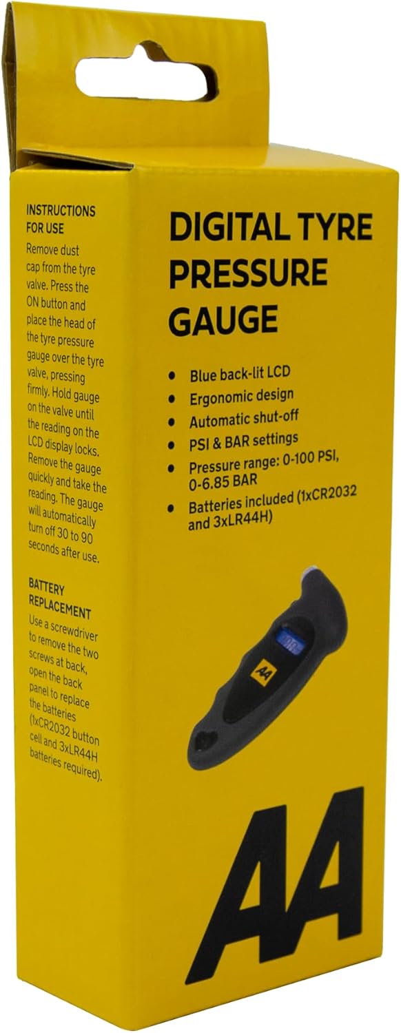 Thumbnail 1 de AA1634 Digital Tyre Pressure Gauge by AA — Easy to use, compact, backlit LCD