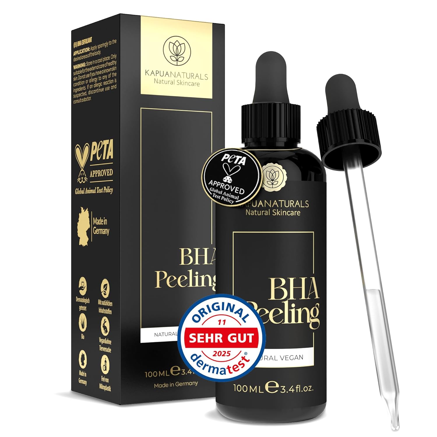 Detalle de Bio BHA Peeling 2% (100 ml) – Sanftes Hautpeeling mit BHA/AHA und Bio-Aloe für klare Poren