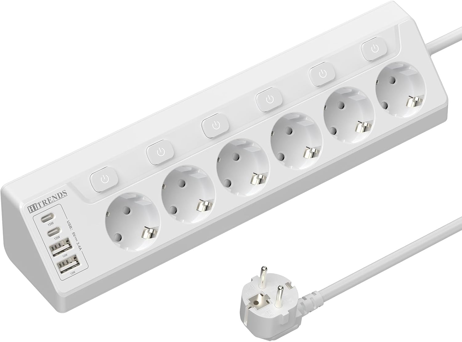 Detalle de HITRENDS Ecksteckdose mit USB 10-in-1