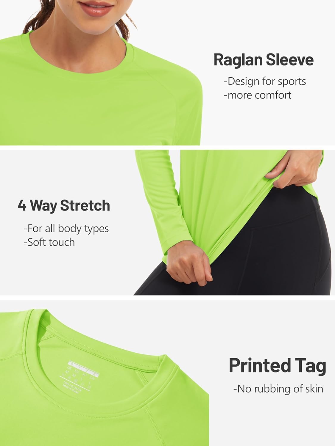 Detalle 2 de TACVASEN Womens Long Sleeve UV Sun Protection Top (UPF 50+)