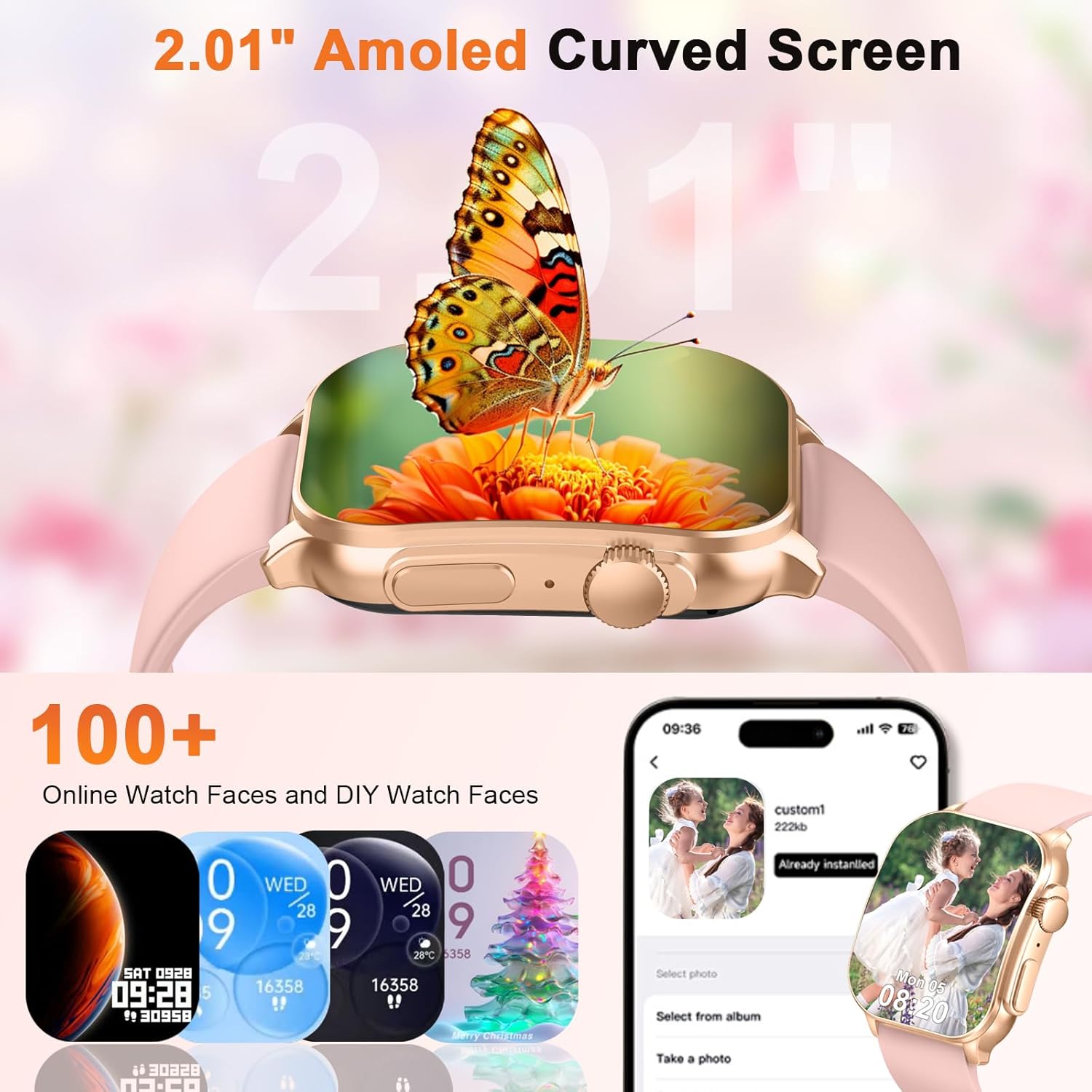Detalle de Smart Watch for Women: Answer/Make Call with 2.01" AMOLED Curved Screen