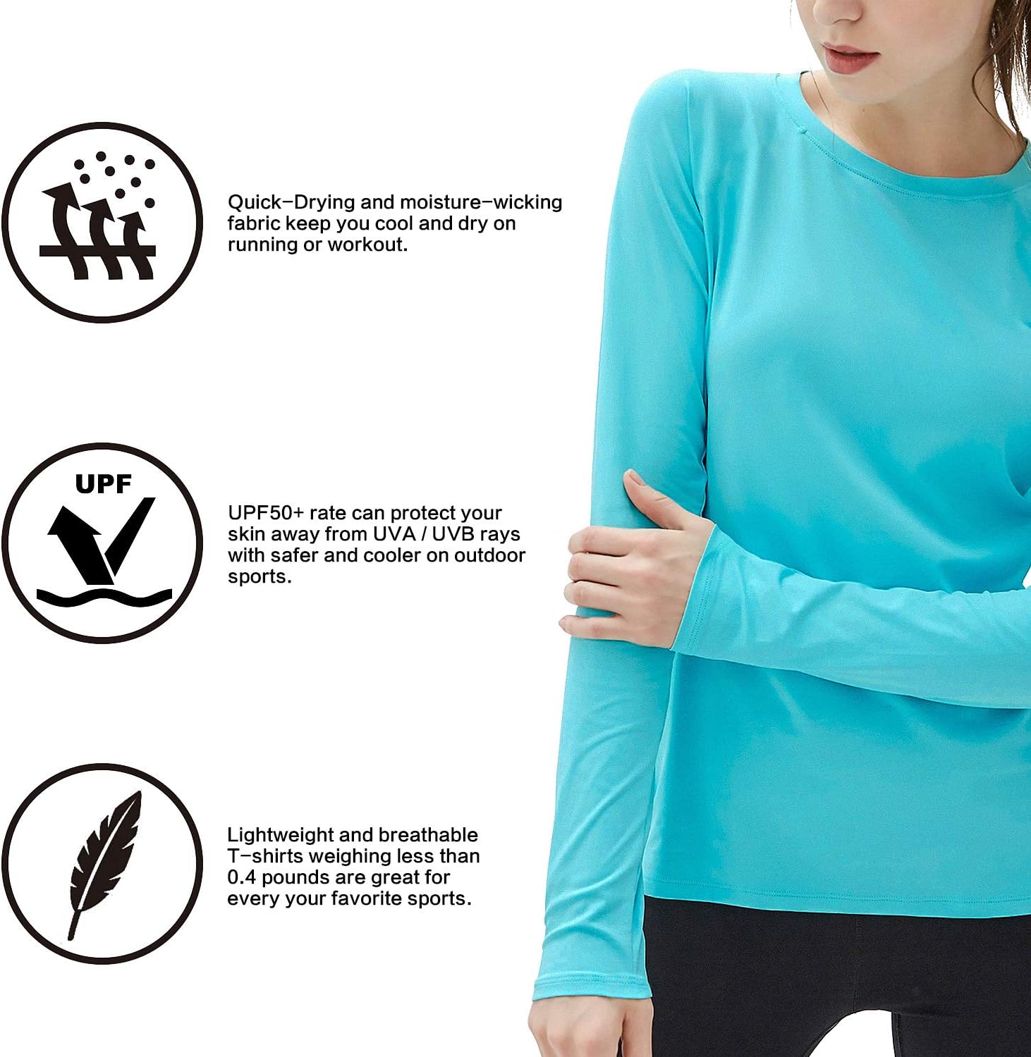 Detalle 2 de isnowood Women's Sun Protection Shirt, UPF 50+
