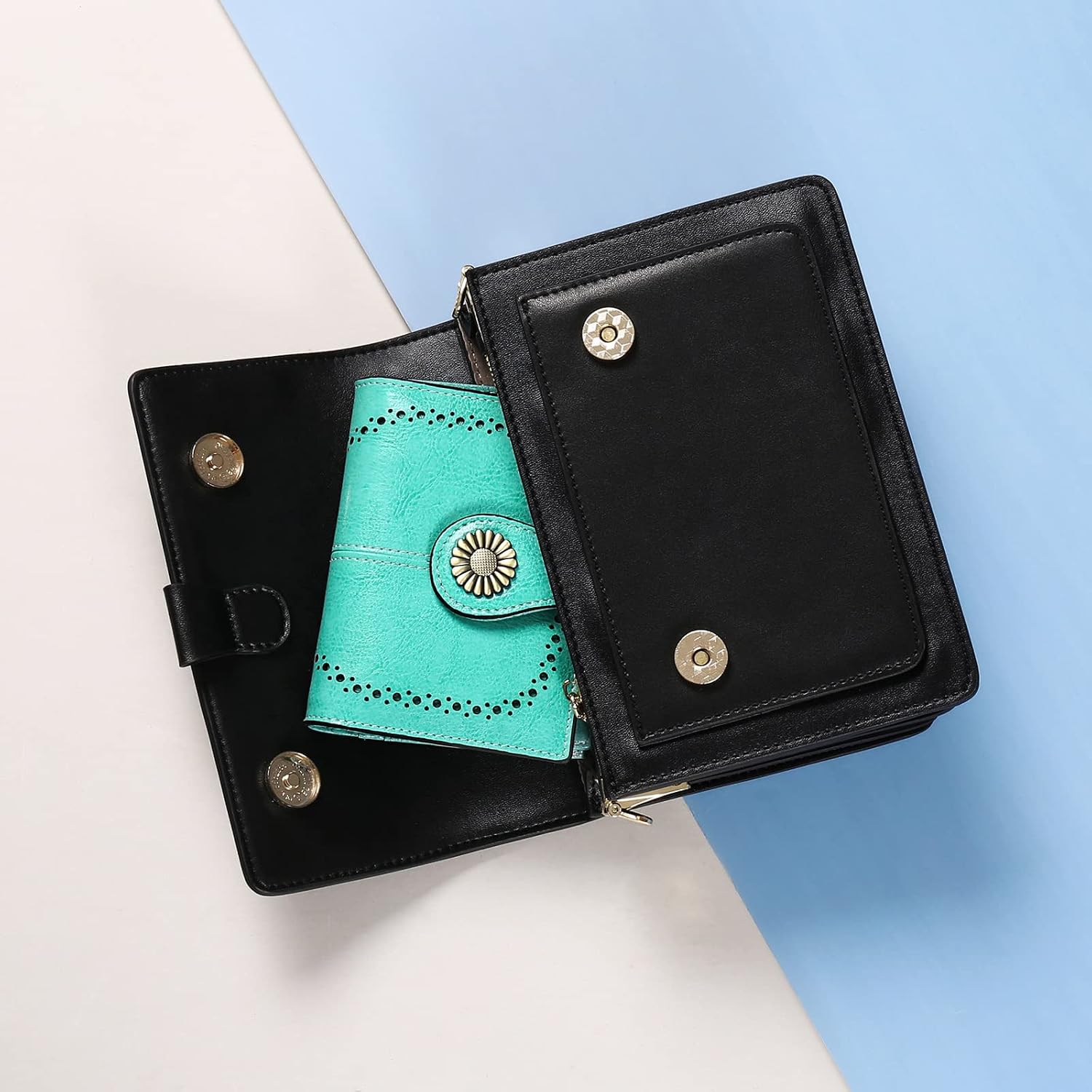 Detalle 2 de SENDEFN Bifold Leather Wallet with RFID Blocking and 16 Card Slots