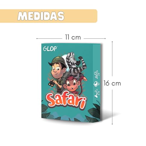 Detalle de Glop Safari: juego de cartas familiar para 2–6 jugadores (6–99 años)
