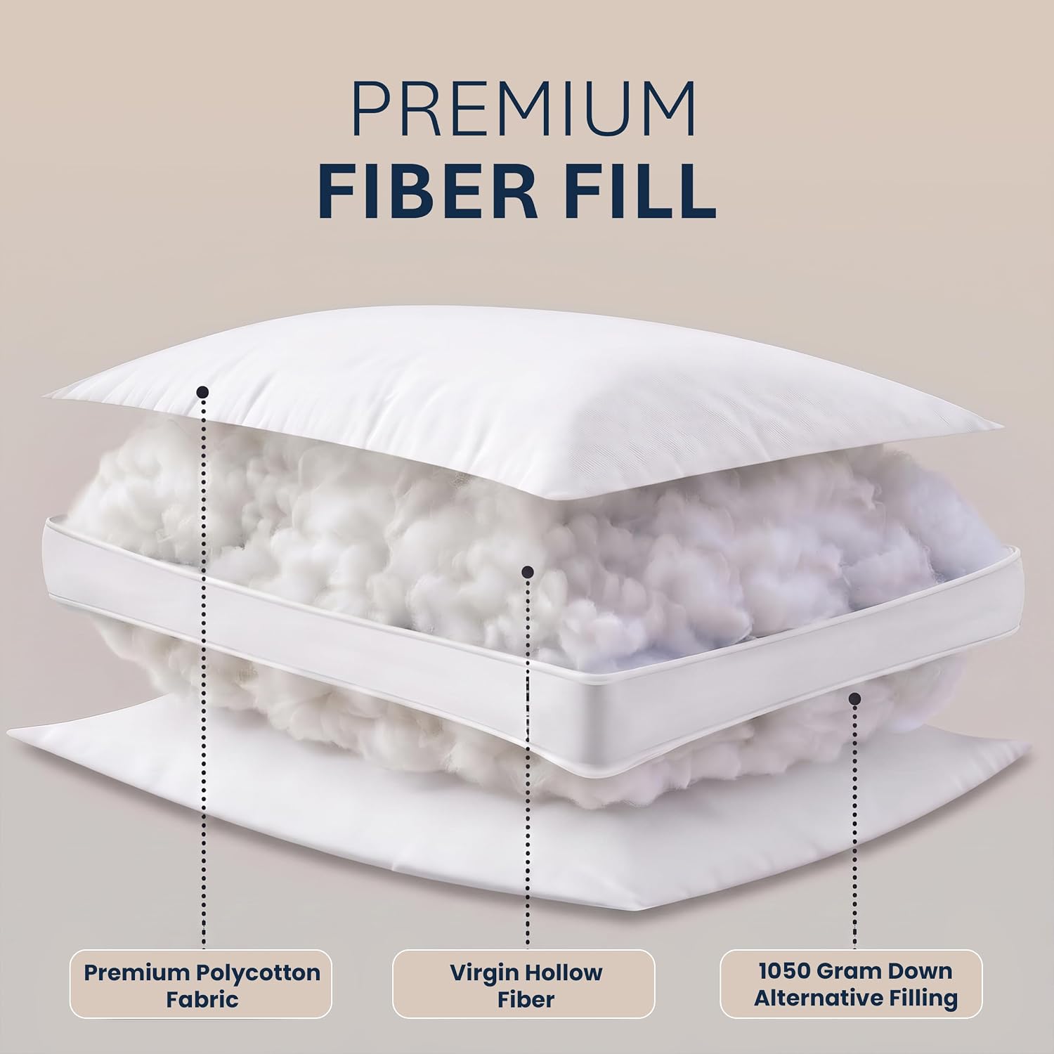 Detalle 2 de Utopia Bedding Gusset Bed Pillow, Hotel-Quality Comfort (Queen, Set of 2)