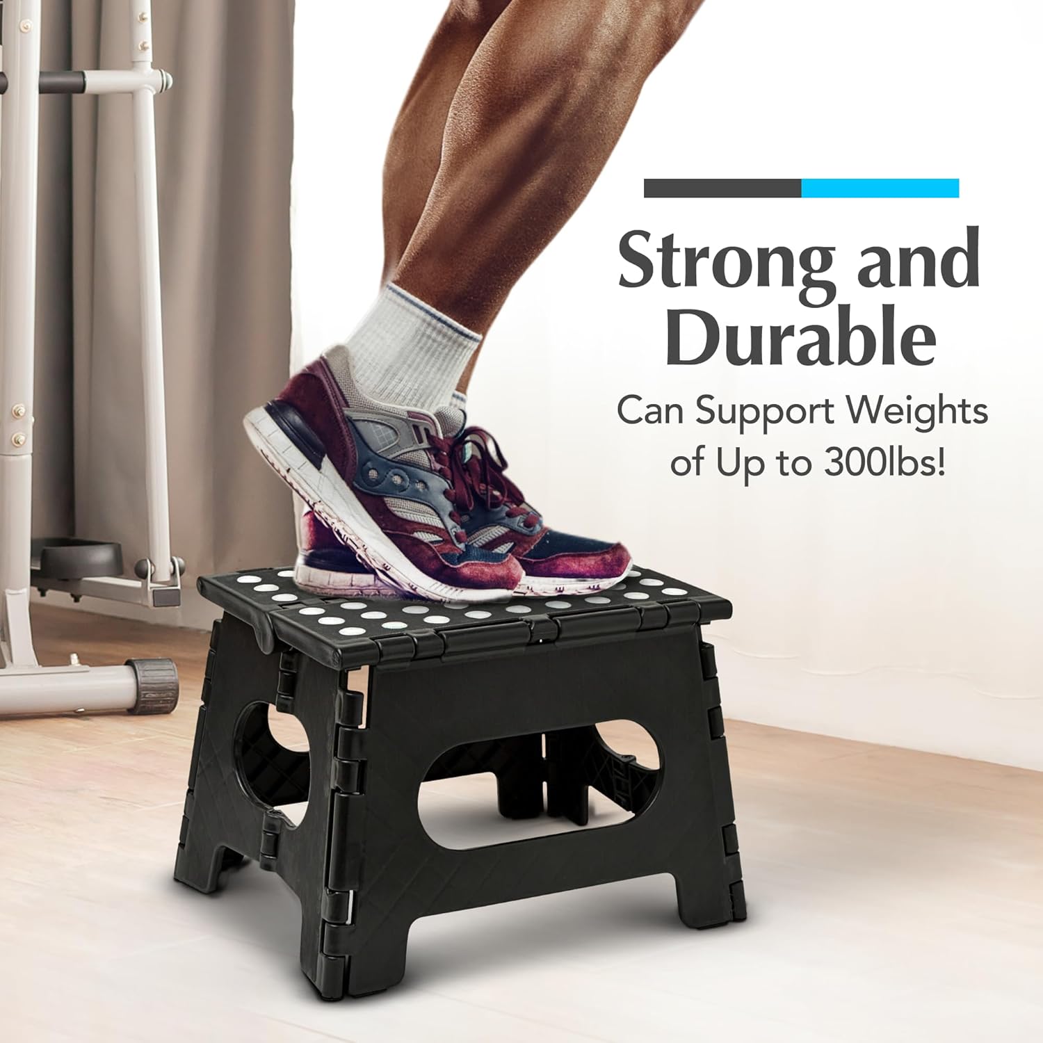 Detalle 2 de Handy Laundry Folding Step Stool (Black) - Collapsible 9-Inch Stool for Adults and Kids