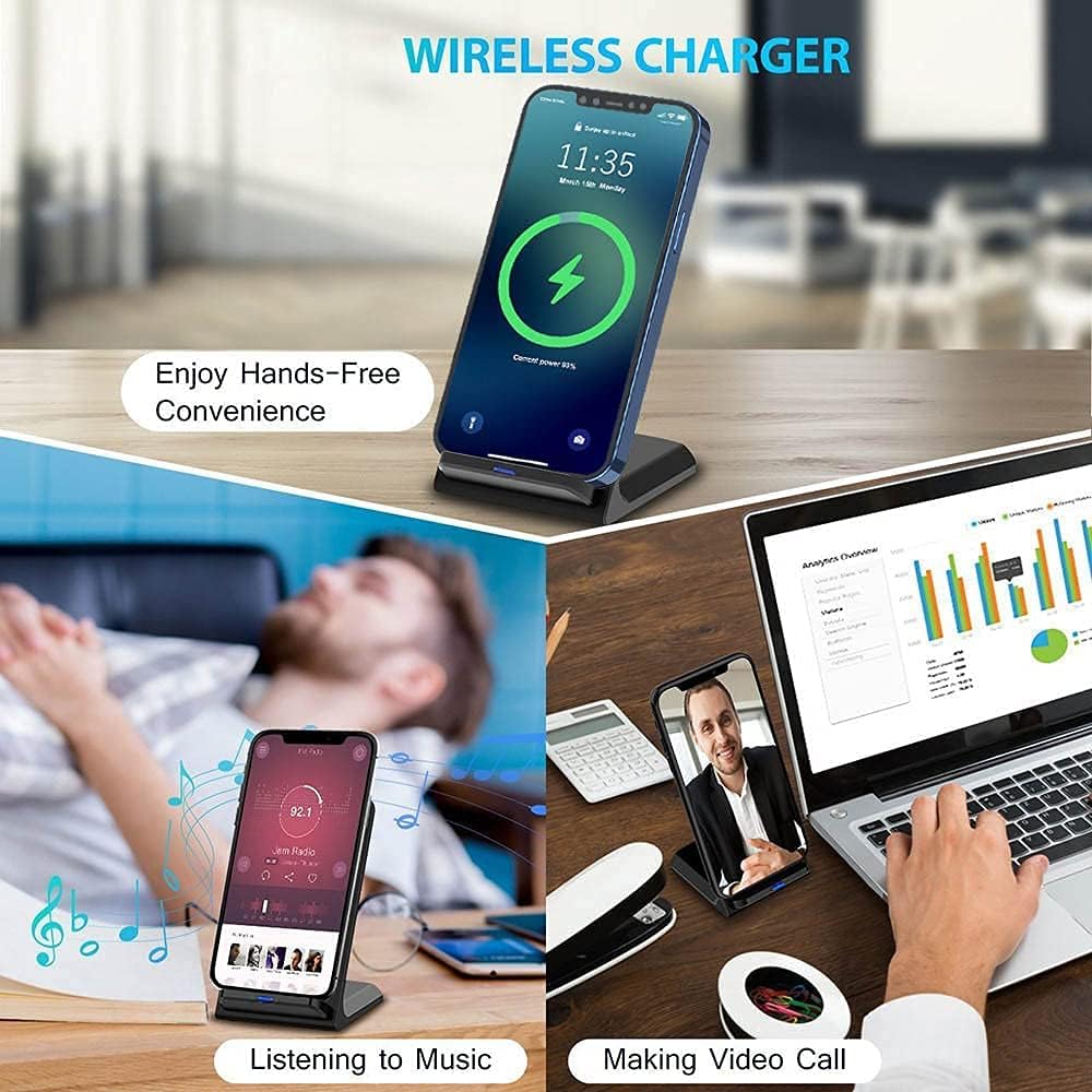 Detalle 2 de Wireless Charger Stand: Broad Compatibility, Safe Fast Wireless Charging