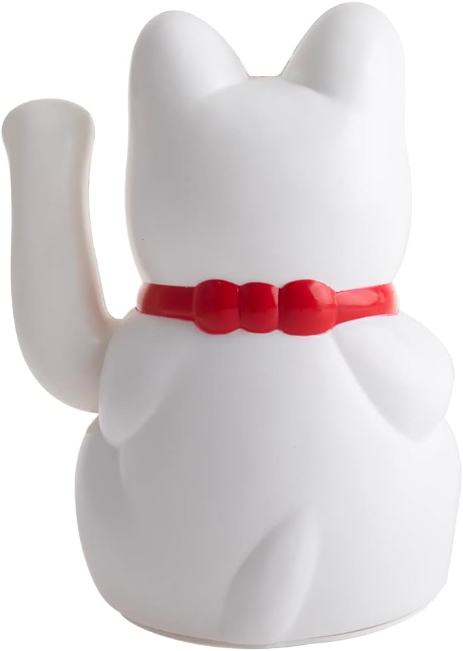 Detalle 2 de lachineuse 3215 – figurka Maneki Neko z ruchomym ramieniem, biało-złota