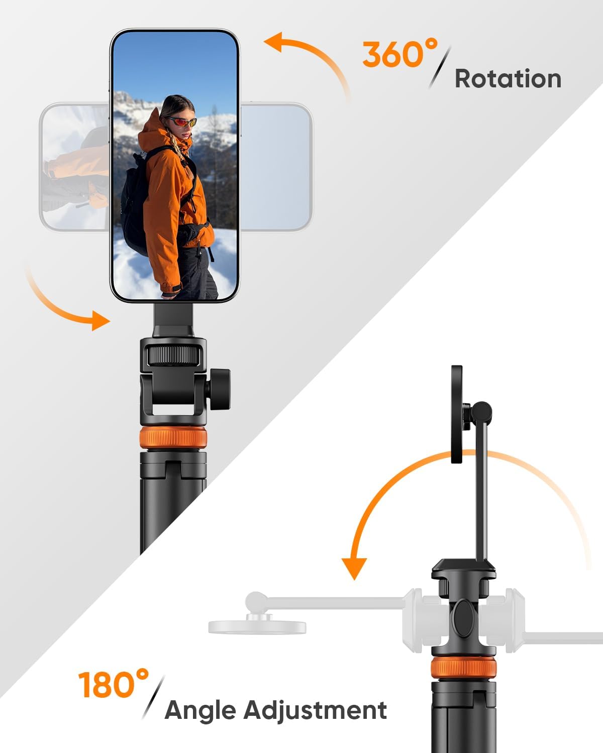 Thumbnail 5 de EUCOS 63" MagSafe Tripod: Extendable Selfie Stick, Magnetic Phone Holder, and Remote