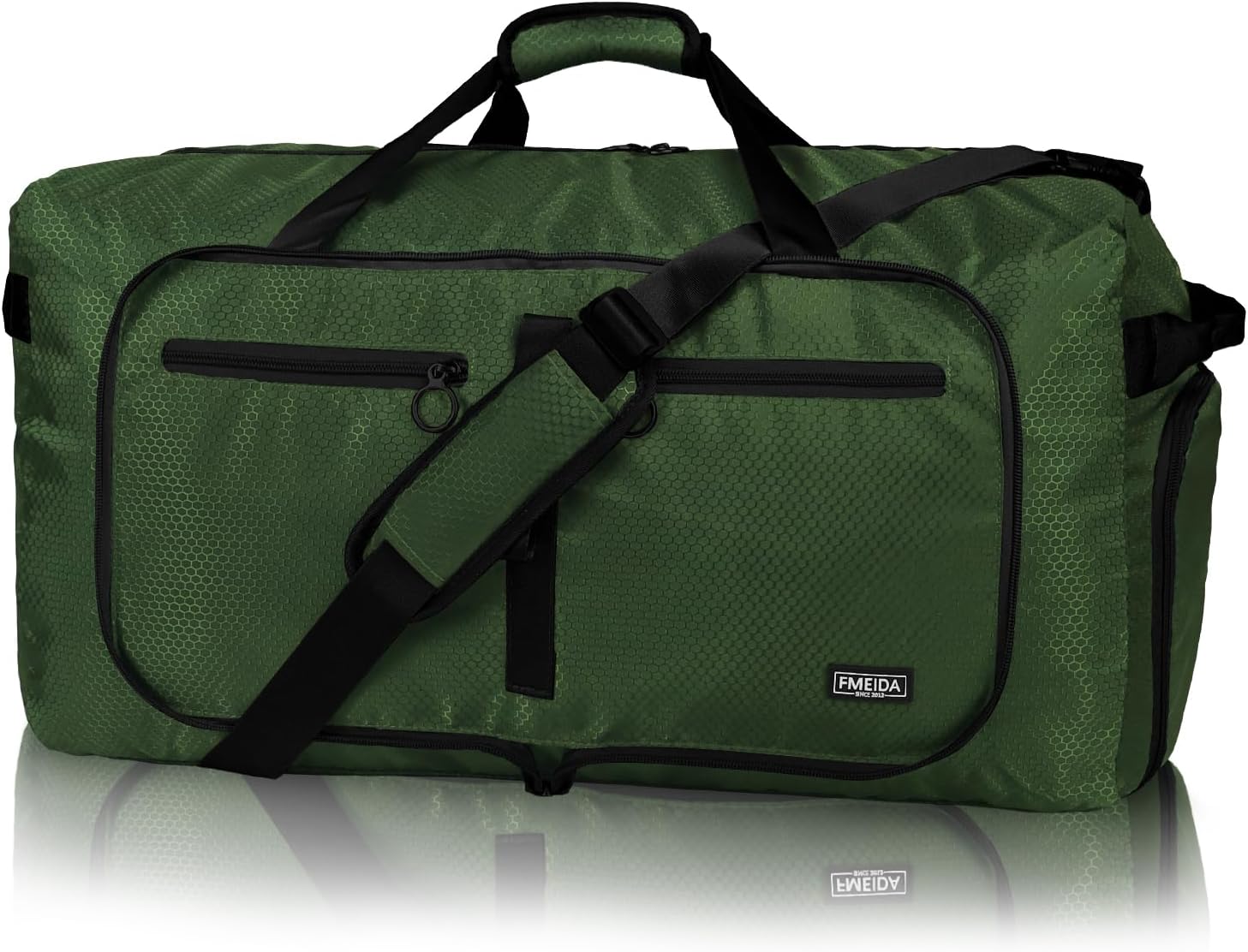 Detalle de Fmeida Sportasche XXL 65L – Reisetasche Grün, 62×29×35 cm, praktischer Weekender mit Schuhfach