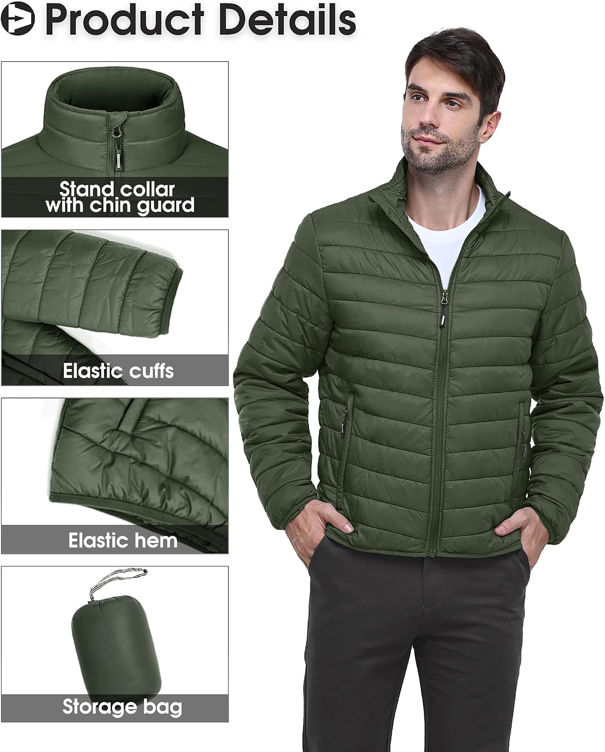 Thumbnail 3 de Outdoor Ventures Herren Steppjacke Packbar Leicht Warm