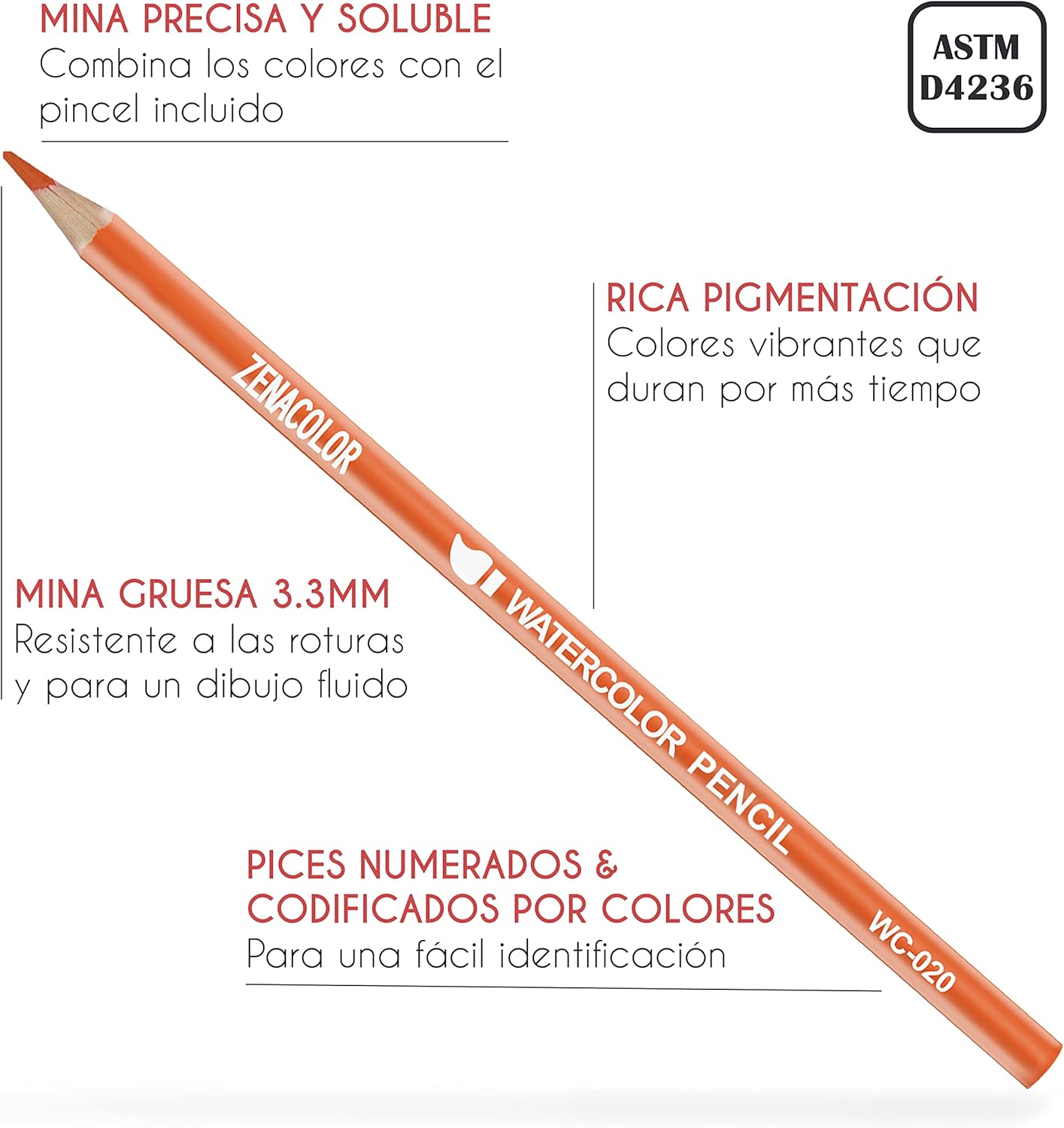 Thumbnail 2 de Zenacolor 72 Lapices Acuarelables Kit