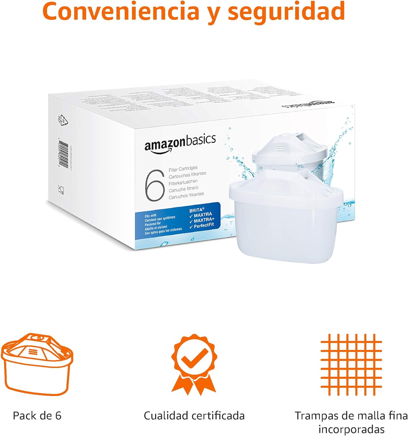 Thumbnail 2 de Amazon Basics Cartuchos filtrantes para jarras BRITA, 6 unidades 💧