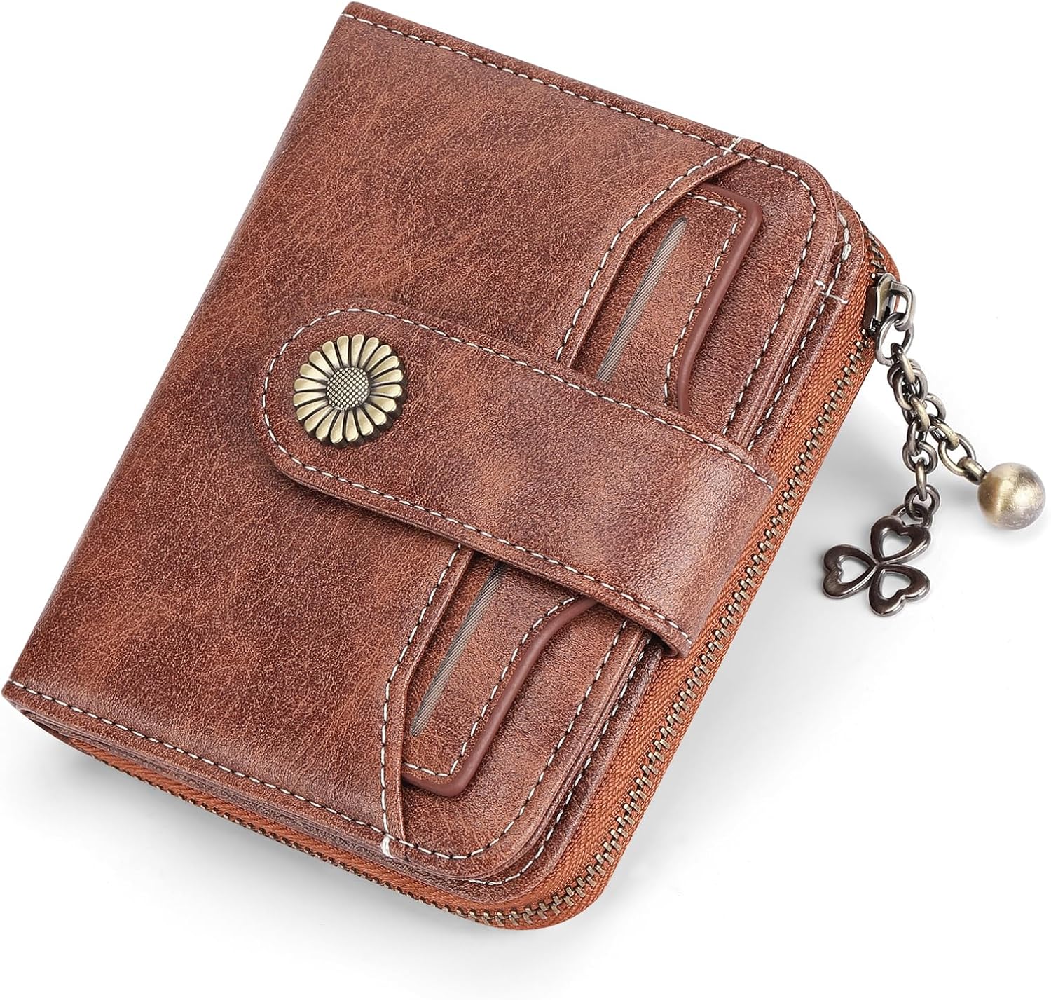Thumbnail 6 de SENDEFN Genuine Leather Small Bifold Wallet with RFID Protection for Women