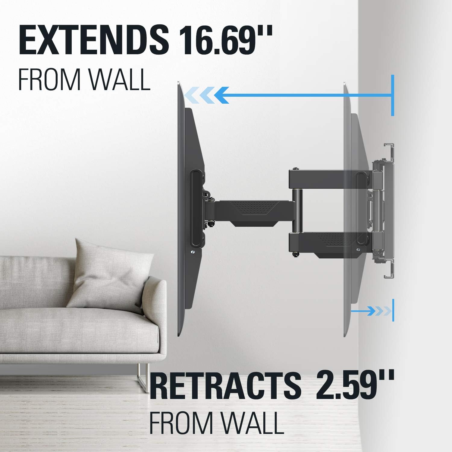 Thumbnail 2 de Mounting Dream MD2617-24K UL Listed Full Motion TV Wall Mount for 42–84 Inch TVs