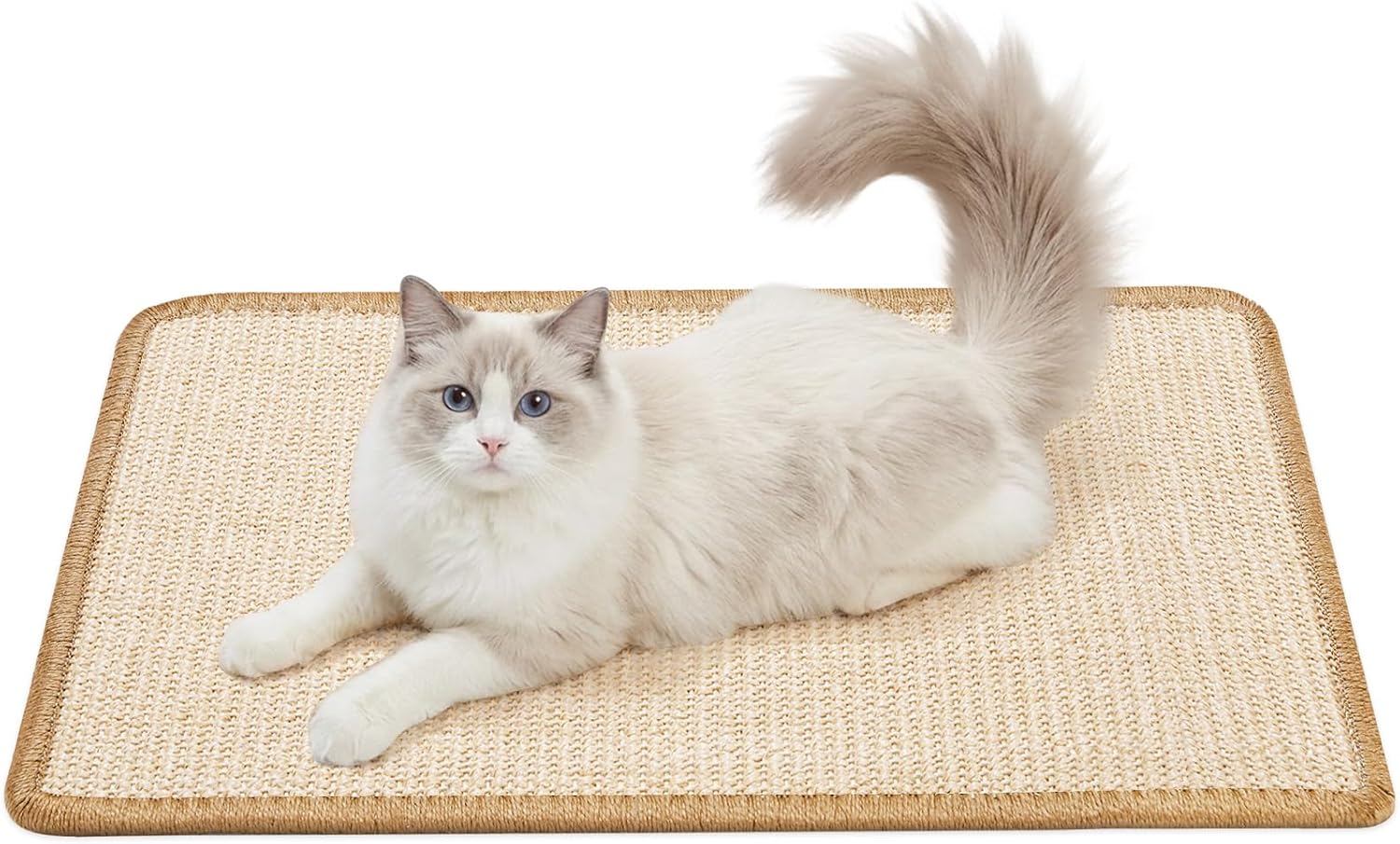 Detalle de Gimars Sisal Kratzmatte Katze 60x40 cm – Selbstklebend, rutschfest, Beige