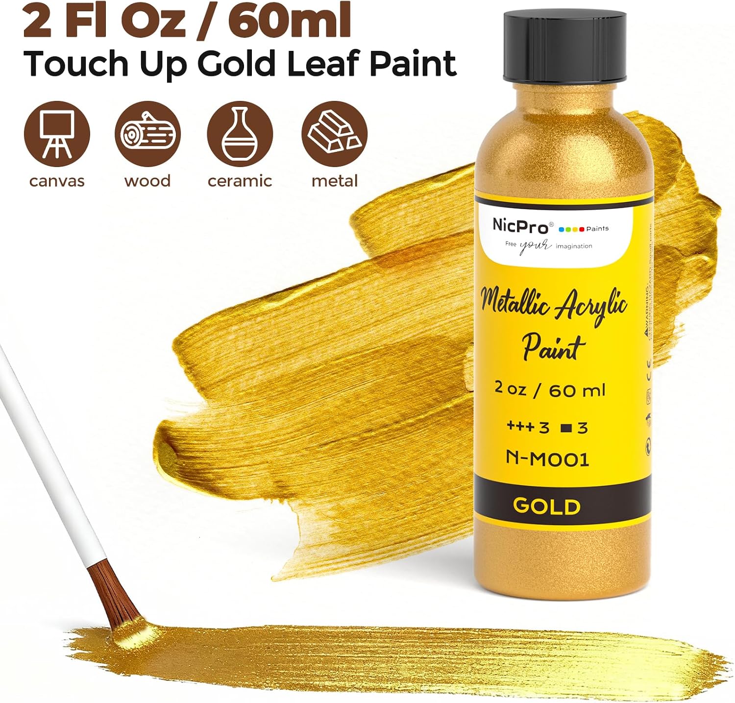 Thumbnail 1 de Nicpro Metallic Acrylic Paint 2 oz