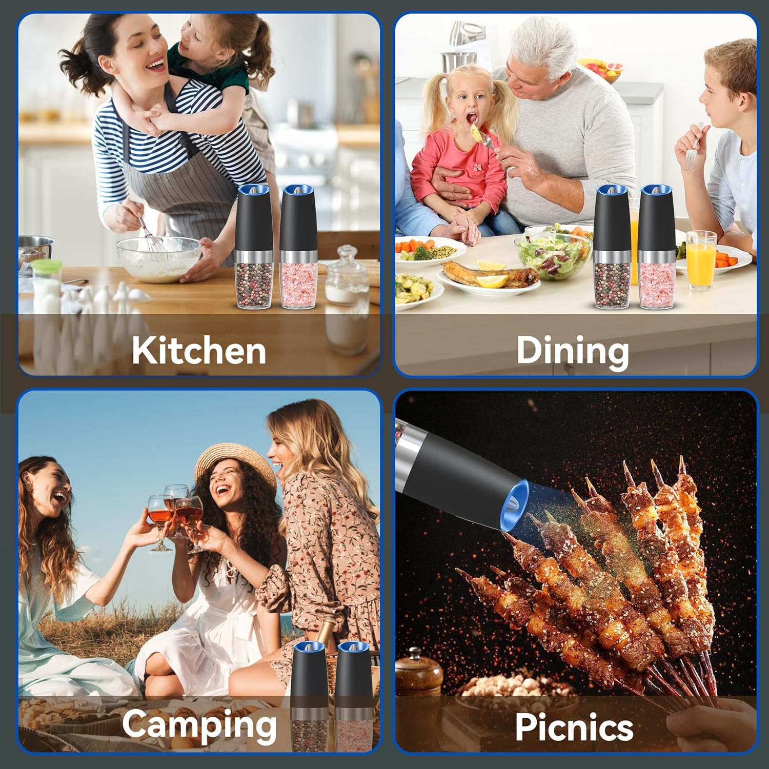 Thumbnail 6 de UNNEES Gravity Electric Grinder 2-pack 🧂