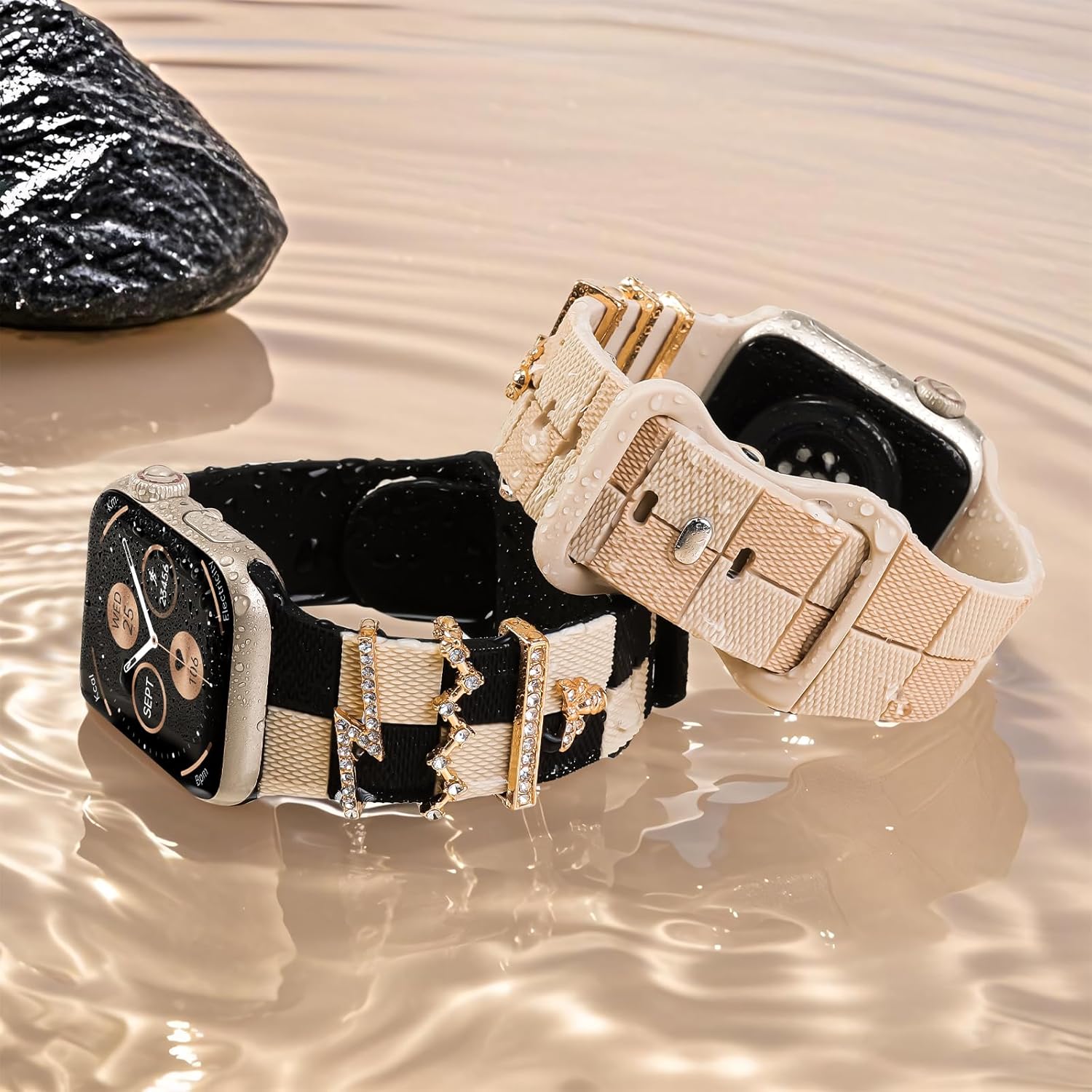 Thumbnail 6 de Silicone Watch Band with Bling Bee Charms for Apple Watch (38–49mm)